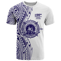 Tonga Queen Salote College 100th Years T Shirt White Tonga Kupesi Uniquely Pacific Art - Polynesian Pride