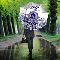 Tonga Queen Salote College 100th Years Umbrella White Tonga Kupesi Uniquely Pacific Art - Polynesian Pride