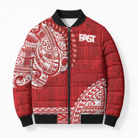 Samoa FAST Bomber Puffer Jacket Samoan Motif Patterns - Polynesian Pride