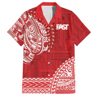 Samoa FAST Family Matching Off The Shoulder Long Sleeve Dress and Hawaiian Shirt Samoan Motif Patterns - Polynesian Pride
