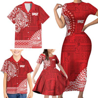 Samoa FAST Family Matching Short Sleeve Bodycon Dress and Hawaiian Shirt Samoan Motif Patterns - Polynesian Pride