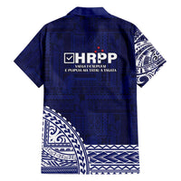 Samoa HRPP Family Matching Off Shoulder Maxi Dress and Hawaiian Shirt Samoan Motif Patterns - Polynesian Pride
