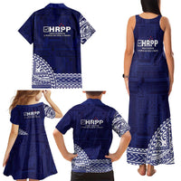 Samoa HRPP Family Matching Tank Maxi Dress and Hawaiian Shirt Samoan Motif Patterns - Polynesian Pride