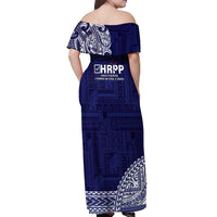 Samoa HRPP Off Shoulder Maxi Dress Samoan Motif Patterns - Polynesian Pride