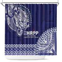 Samoa HRPP Shower Curtain Samoan Motif Patterns LT9 Blue - Polynesian Pride
