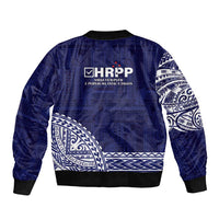 Samoa HRPP Sleeve Zip Bomber Jacket Samoan Motif Patterns LT9 - Polynesian Pride