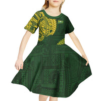 Samoa SUP Kid Short Sleeve Dress Samoan Motif Patterns - Polynesian Pride
