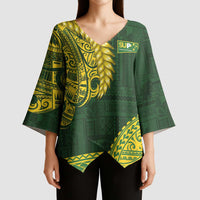 Samoa SUP Kimono Sleeve Blouse Samoan Motif Patterns - Polynesian Pride