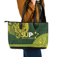 Samoa SUP Leather Tote Bag Samoan Motif Patterns LT9 - Polynesian Pride