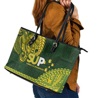 Samoa SUP Leather Tote Bag Samoan Motif Patterns LT9 - Polynesian Pride