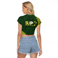 Samoa SUP Raglan Cropped T Shirt Samoan Motif Patterns LT9 - Polynesian Pride