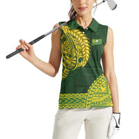 Samoa SUP Women Sleeveless Polo Shirt Samoan Motif Patterns - Polynesian Pride