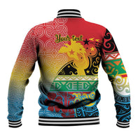 Personalised Torba PNG Day Baseball Jacket Oro Tapa Pattern - Polynesian Pride