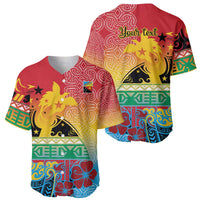 Personalised Torba PNG Day Baseball Jersey Oro Tapa Pattern - Polynesian Pride