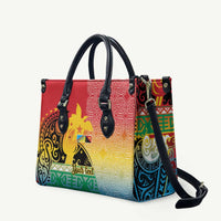 Personalised Torba PNG Day Leather Bag Oro Tapa Pattern - Polynesian Pride