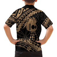 Ikaika Hawaiian Mythic Koa Tribal Warrior Family Matching Puletasi and Hawaiian Shirt