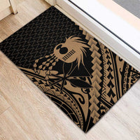 Ikaika Hawaiian Mythic Koa Tribal Warrior Rubber Doormat LT9 - Polynesian Pride