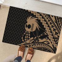 Ikaika Hawaiian Mythic Koa Tribal Warrior Rubber Doormat LT9 - Polynesian Pride