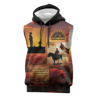 ANZAC Day Film Reel Lest We Forget Sleeveless Hoodie Australia NZ Memorial LT9 Red - Polynesian Pride