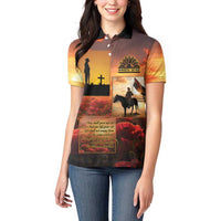 ANZAC Day Film Reel Lest We Forget Women Polo Shirt Australia NZ Memorial LT9 - Polynesian Pride