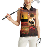 ANZAC Day Film Reel Lest We Forget Women Sleeveless Polo Shirt Australia NZ Memorial LT9 - Polynesian Pride