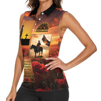 ANZAC Day Film Reel Lest We Forget Women Sleeveless Polo Shirt Australia NZ Memorial LT9 - Polynesian Pride