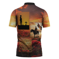 ANZAC Day Film Reel Lest We Forget Zipper Polo Shirt Australia NZ Memorial LT9 - Polynesian Pride