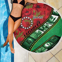 Personalised Cook Islands ANZAC 1915-2026 Filmstrip Beach Blanket Lest We Forget 25 April