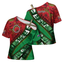 Personalised Cook Islands ANZAC 1915-2026 Filmstrip Cross Shoulder Shirt Lest We Forget 25 April