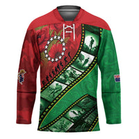 Personalised Cook Islands ANZAC 1915-2026 Filmstrip Hockey Jersey Lest We Forget 25 April LT9 Unisex Green - Polynesian Pride