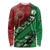Personalised Cook Islands ANZAC 1915-2026 Filmstrip Long Sleeve Shirt Lest We Forget 25 April LT9 Unisex Green - Polynesian Pride