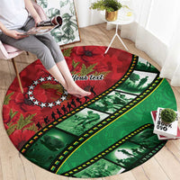 Personalised Cook Islands ANZAC 1915-2026 Filmstrip Round Carpet Lest We Forget 25 April
