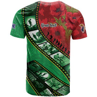 Personalised Cook Islands ANZAC 1915-2026 Filmstrip T Shirt Lest We Forget 25 April LT9 - Polynesian Pride
