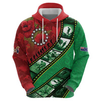 Personalised Cook Islands ANZAC 1915-2026 Filmstrip Zip Hoodie Lest We Forget 25 April LT9 - Polynesian Pride