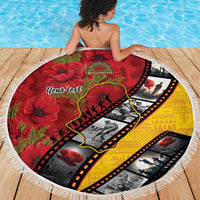 Personalised Niue ANZAC 1915-2026 Filmstrip Beach Blanket Lest We Forget 25 April