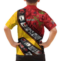 Personalised Niue ANZAC 1915-2026 Filmstrip Family Matching Off Shoulder Maxi Dress and Hawaiian Shirt Lest We Forget 25 April LT9 - Polynesian Pride