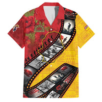 Personalised Niue ANZAC 1915-2026 Filmstrip Family Matching Off Shoulder Short Dress and Hawaiian Shirt Lest We Forget 25 April LT9 Dad's Shirt - Short Sleeve Gold - Polynesian Pride