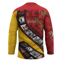 Personalised Niue ANZAC 1915-2026 Filmstrip Hockey Jersey Lest We Forget 25 April LT9 - Polynesian Pride