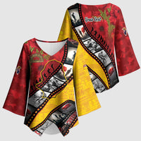Personalised Niue ANZAC 1915-2026 Filmstrip Kimono Sleeve Blouse Lest We Forget 25 April LT9 - Polynesian Pride