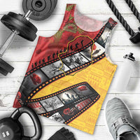 Personalised Niue ANZAC 1915-2026 Filmstrip Men Tank Top Lest We Forget 25 April LT9 - Polynesian Pride