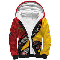 Personalised Niue ANZAC 1915-2026 Filmstrip Sherpa Hoodie Lest We Forget 25 April LT9 Unisex Gold - Polynesian Pride