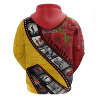 Personalised Niue ANZAC 1915-2026 Filmstrip Zip Hoodie Lest We Forget 25 April LT9 - Polynesian Pride