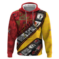 Personalised Niue ANZAC 1915-2026 Filmstrip Zip Hoodie Lest We Forget 25 April LT9 Pullover Hoodie Gold - Polynesian Pride