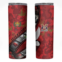Personalised Tonga ANZAC 1915-2026 Filmstrip Skinny Tumbler Lest We Forget 25 April LT9 Red - Polynesian Pride