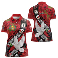 Personalised Tonga ANZAC 1915-2026 Filmstrip Women Polo Shirt Lest We Forget 25 April LT9 - Polynesian Pride