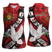 Personalised Tonga ANZAC 1915-2026 Filmstrip Women Sleeveless Polo Shirt Lest We Forget 25 April LT9 - Polynesian Pride