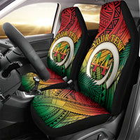 Personalised Vanuatu Yumi 44th Indipendens Dei Car Seat Cover Vanuatuan Broad Tusk with Polynesian Tribal