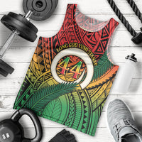 Personalised Vanuatu Yumi 44th Indipendens Dei Men Tank Top Vanuatuan Broad Tusk with Polynesian Tribal LT9 - Polynesian Pride