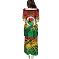 Personalised Vanuatu Yumi 44th Indipendens Dei Puletasi Vanuatuan Broad Tusk with Polynesian Tribal