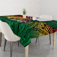 Personalised Vanuatu Yumi 44th Indipendens Dei Tablecloth Vanuatuan Broad Tusk with Polynesian Tribal